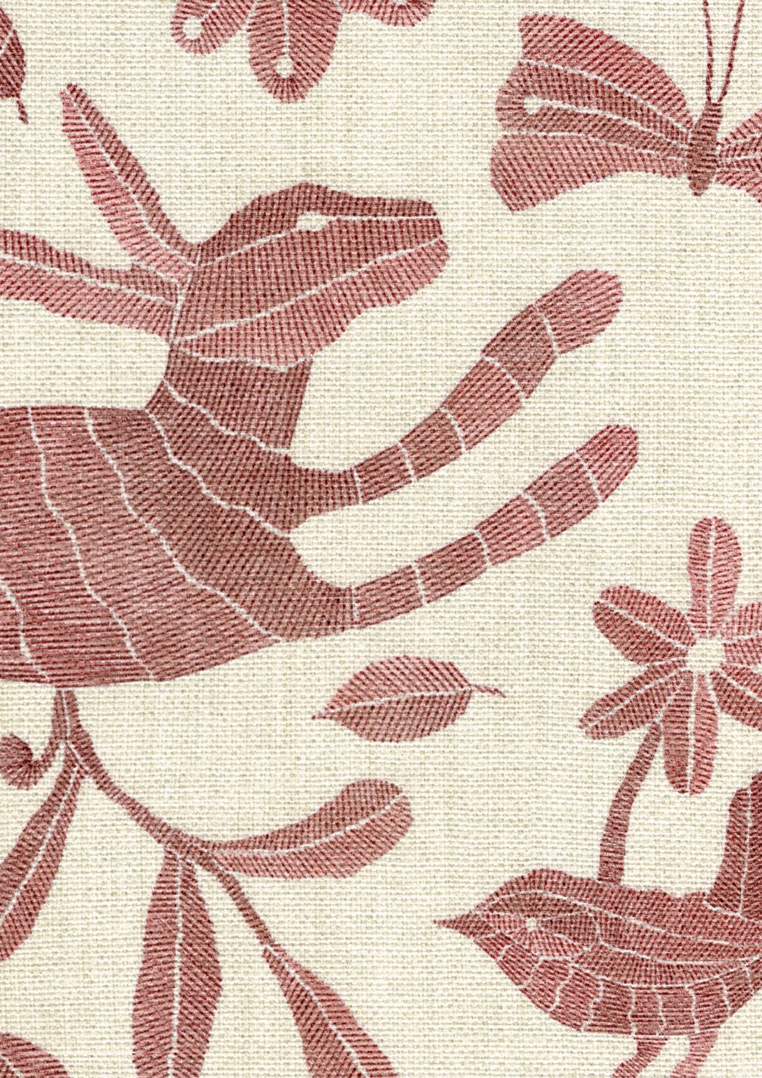 LW 350 665 Otomi Rosy Fabric by Lewis & Wood