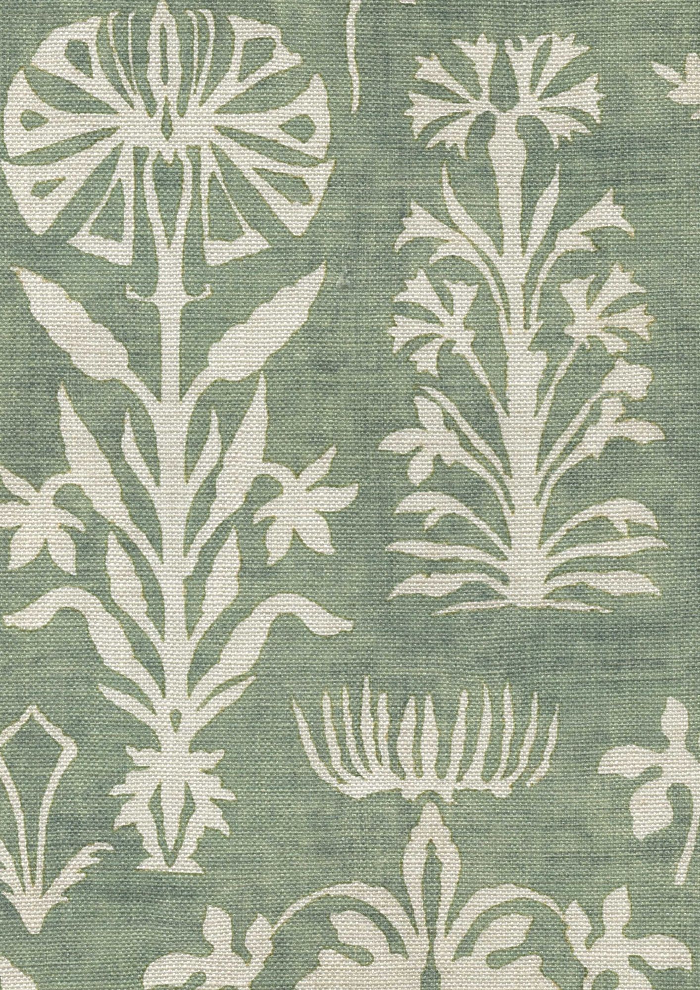 LW 297 563 Papyrus Malachite Fabric by Lewis & Wood