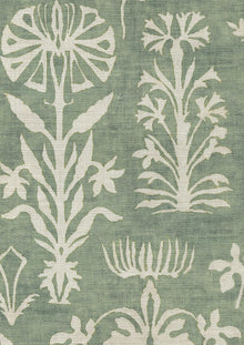 LW 297 563 Papyrus Malachite Fabric by Lewis & Wood