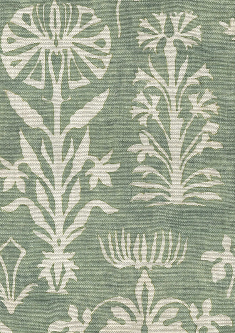 LW 297 563 Papyrus Malachite Fabric by Lewis & Wood