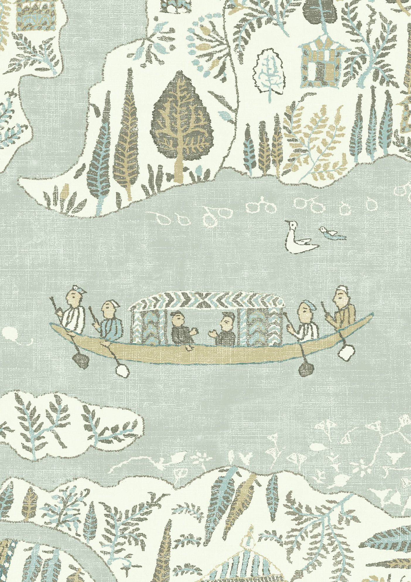 LW 364 667 Regatta Aqua Vita Wallpaper by Lewis & Wood