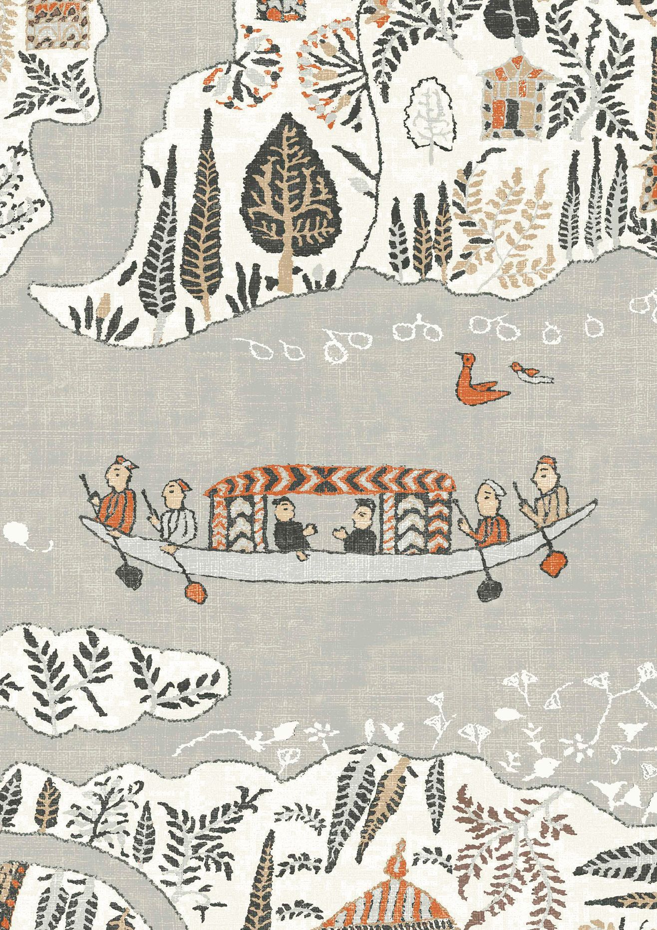 LW 364 670 Regatta Satsuma Soot Wallpaper by Lewis & Wood