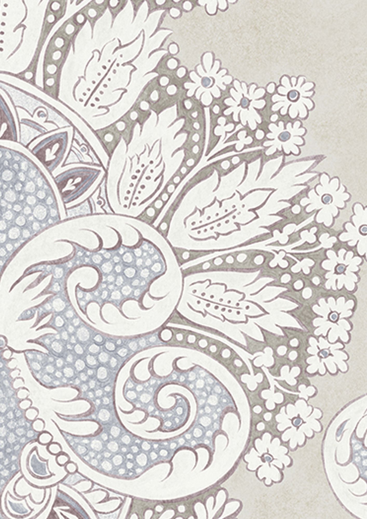LW 208 407 Rococo Alabaster Wallpaper by Lewis & Wood