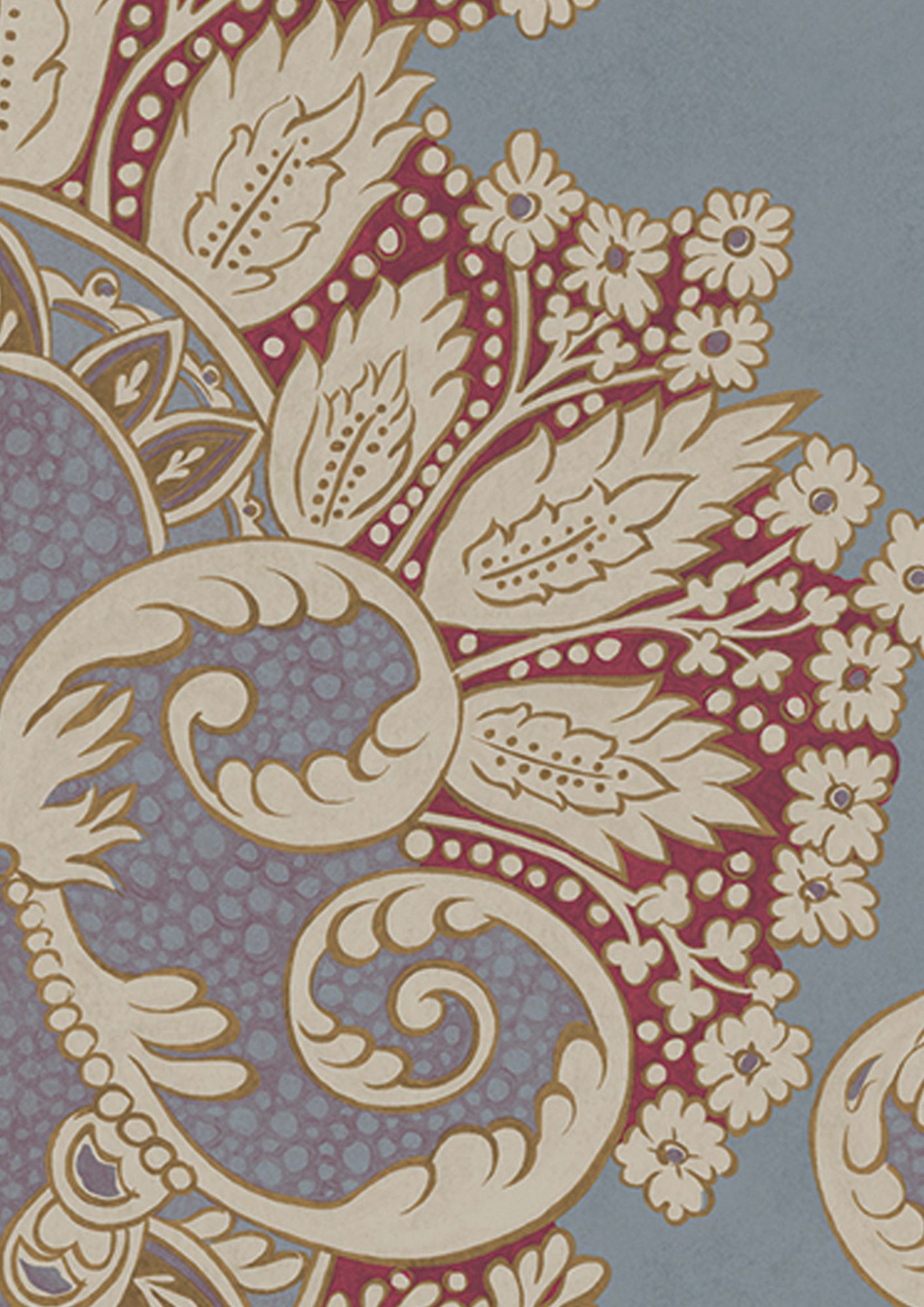 LW 208 399 Rococo Heraldic Wallpaper by Lewis & Wood