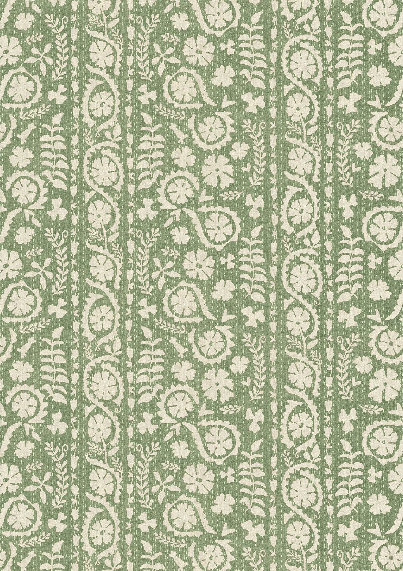 LW 372 55 Rosetta Fern Fabric by Lewis & Wood