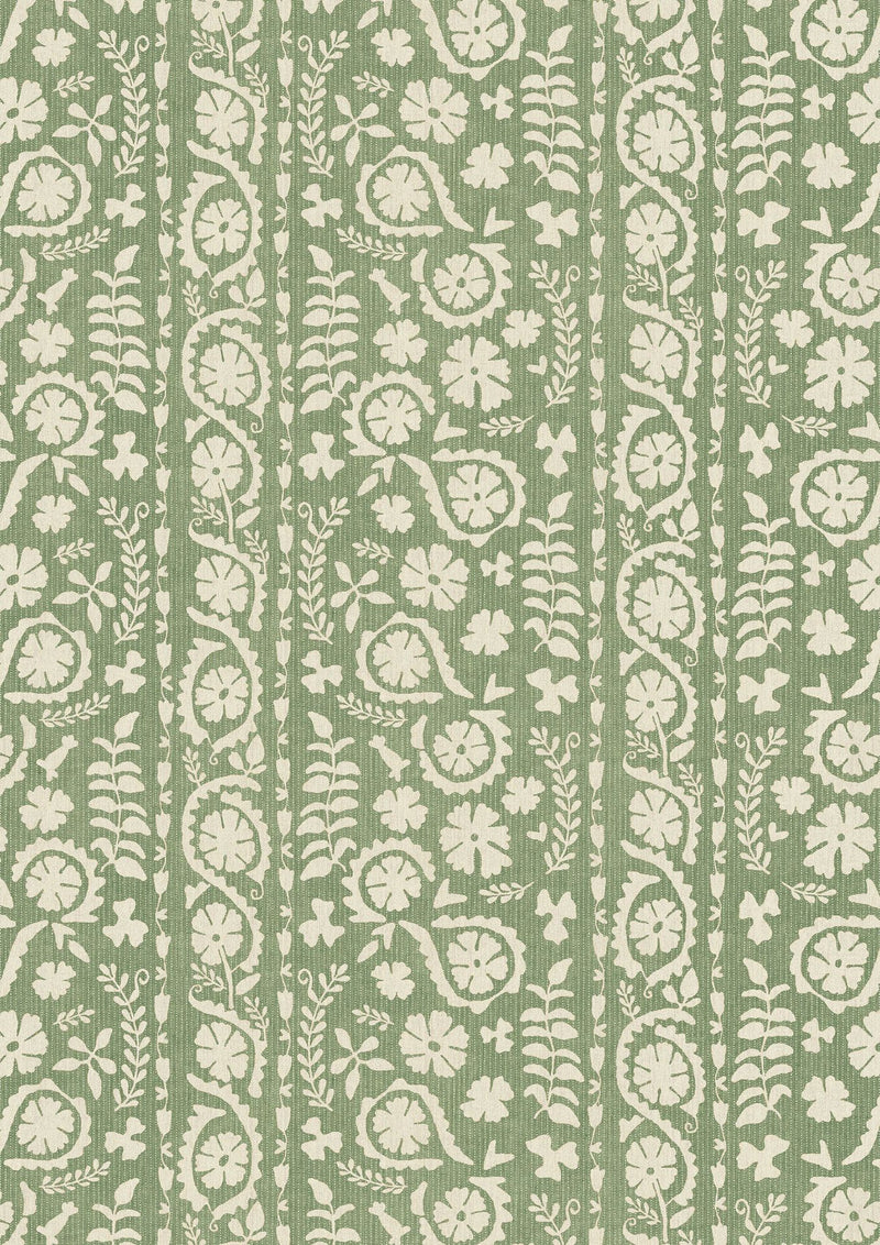LW 372 55 Rosetta Fern Fabric by Lewis & Wood