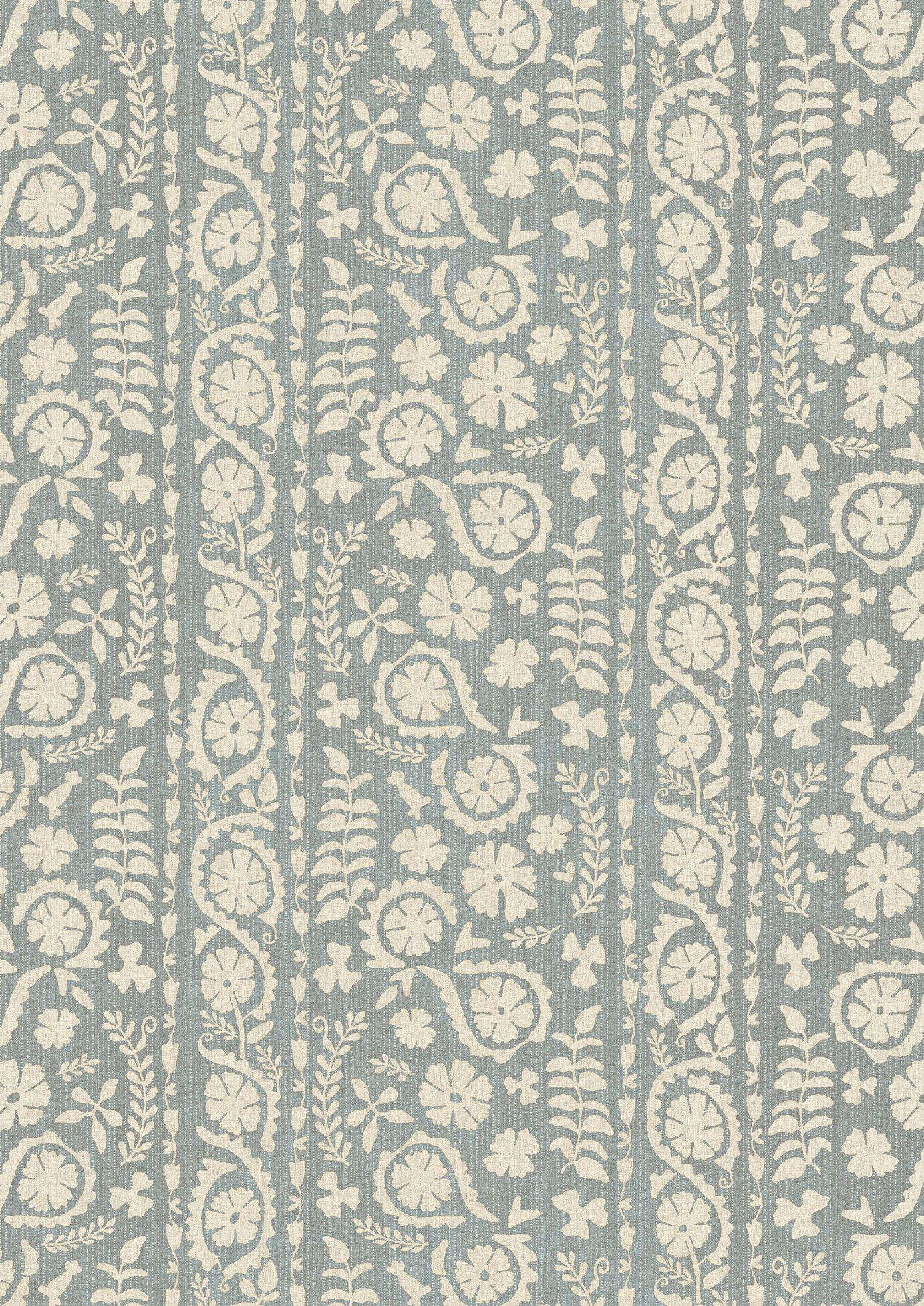 LW 372 95 Rosetta Smoke Fabric by Lewis & Wood
