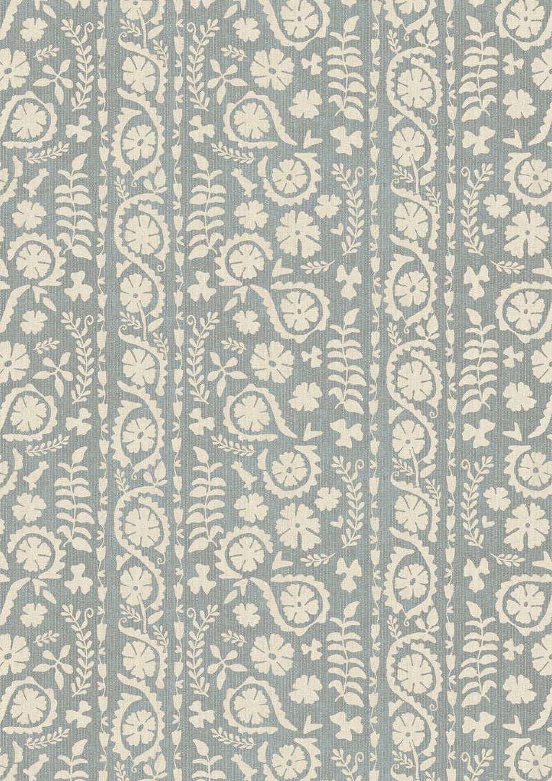 LW 372 95 Rosetta Smoke Fabric by Lewis & Wood