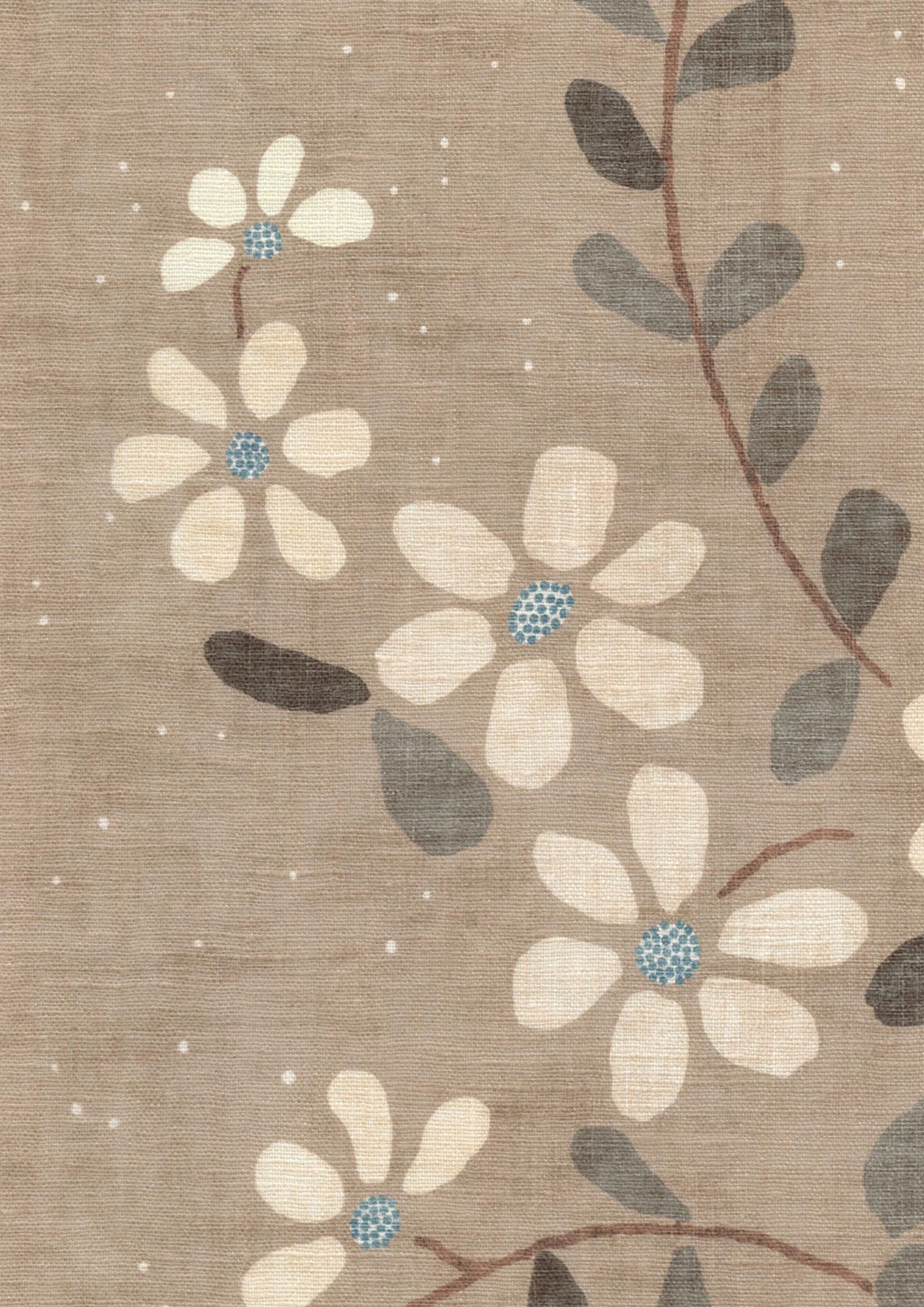 Stellata Cardamom Sprigs & Twigs Fabric by Lewis & Wood