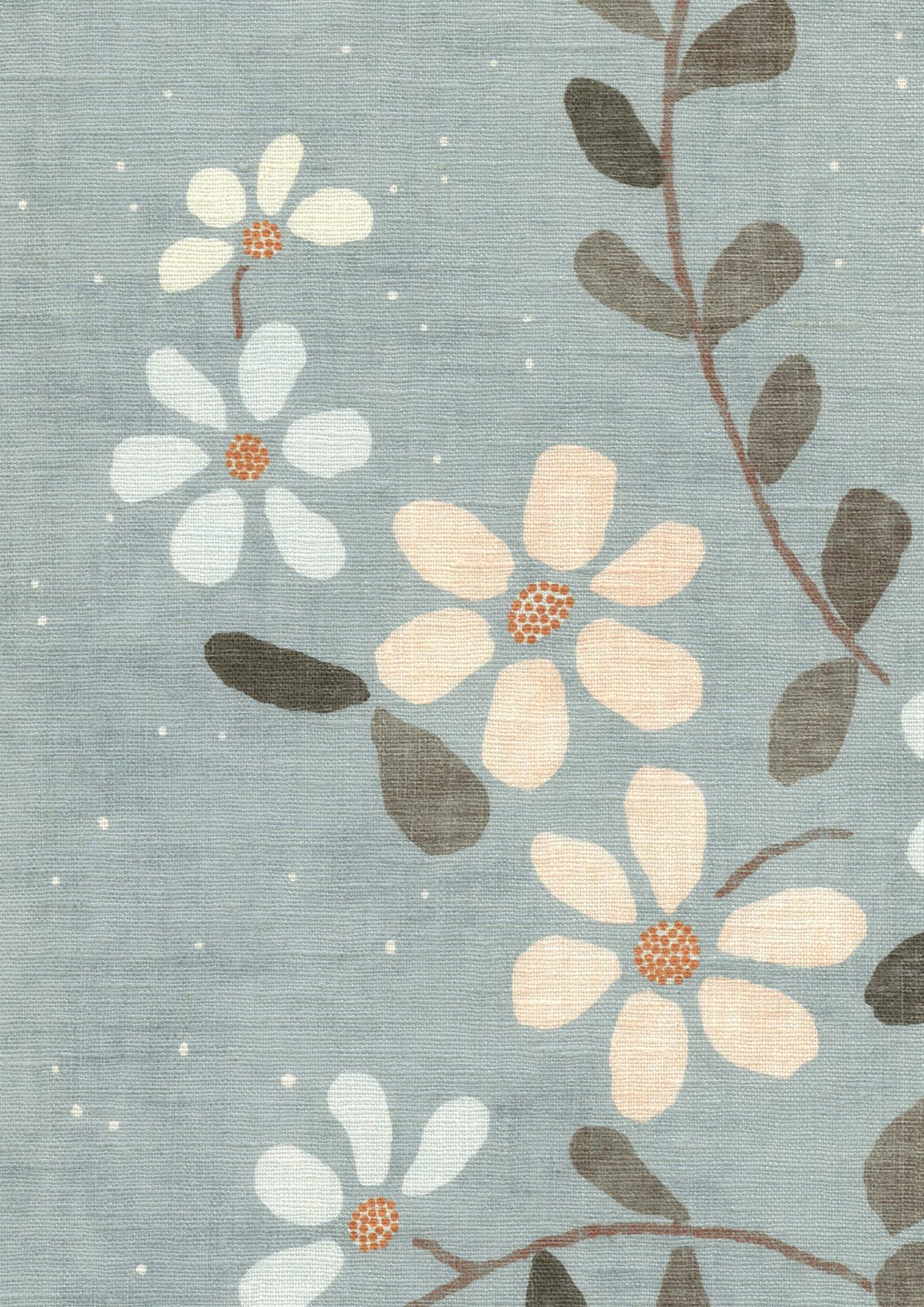 Stellata Misty Sprigs & Twigs Fabric by Lewis & Wood