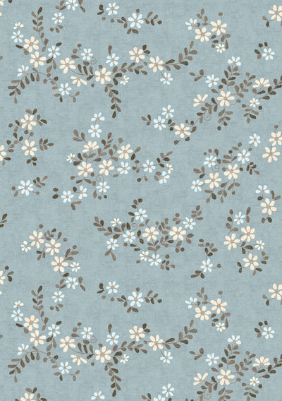 Stellata Misty Sprigs & Twigs Fabric by Lewis & Wood