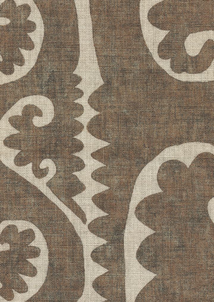 LW 340 638 Totem Walnut Fabric by Lewis & Wood