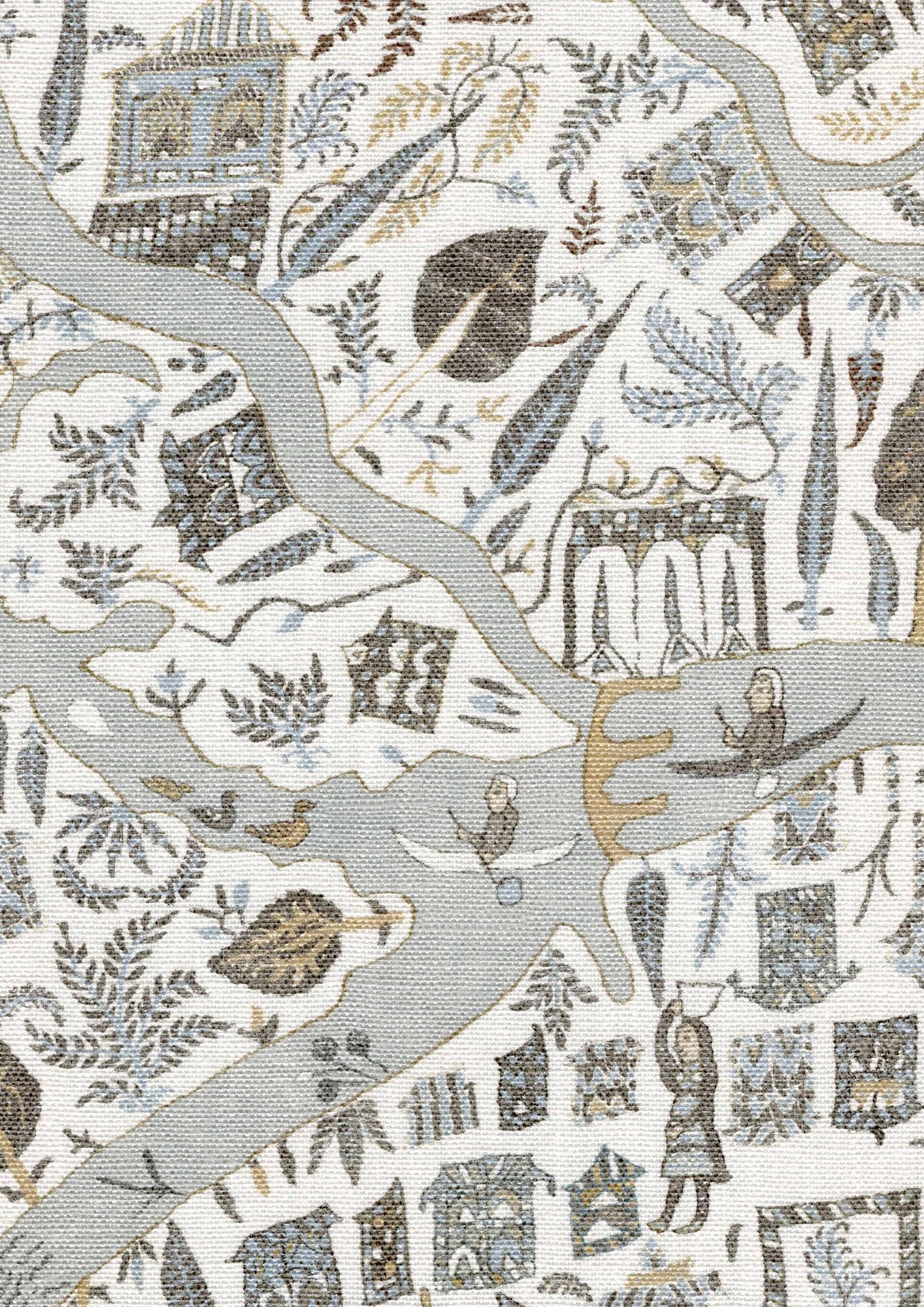 LW 358 667 Utopia Aqua Vita Fabric by Lewis & Wood