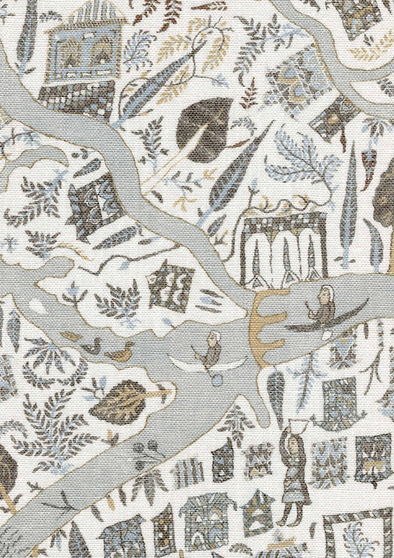 LW 358 667 Utopia Aqua Vita Fabric by Lewis & Wood