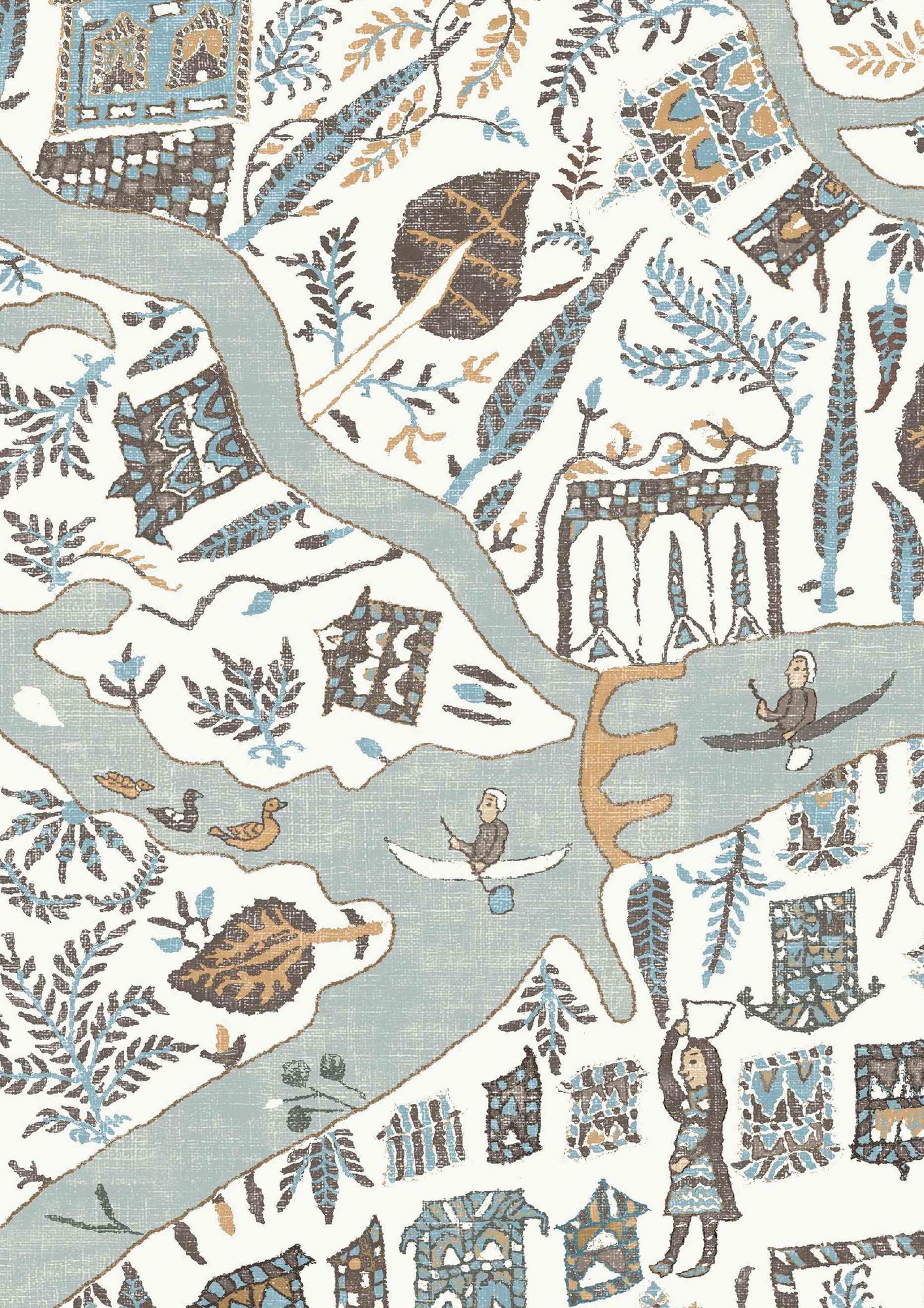 LW 359 667 Utopia Aqua Vita Wallpaper by Lewis & Wood