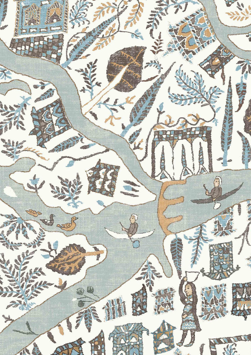LW 359 667 Utopia Aqua Vita Wallpaper by Lewis & Wood