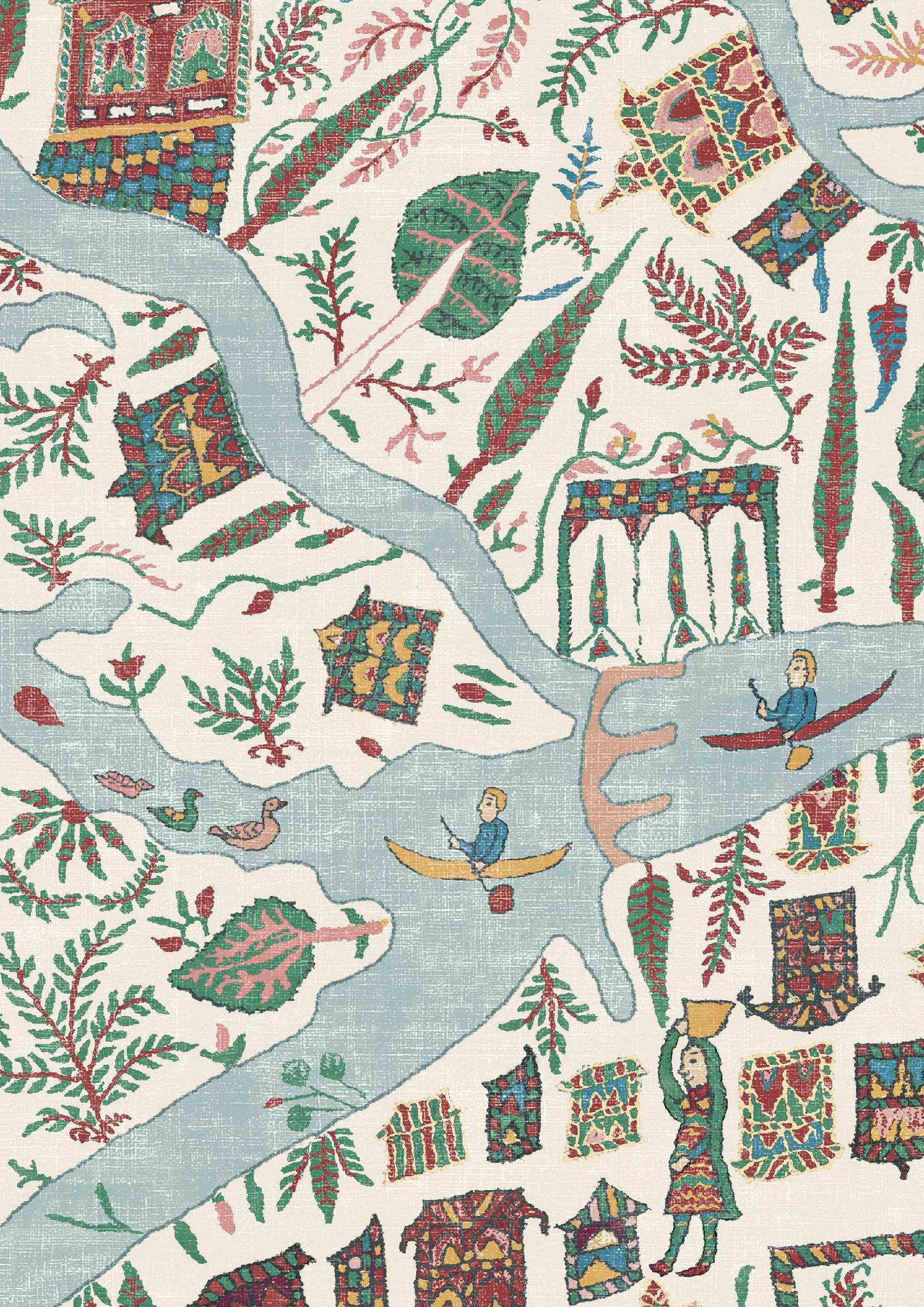 LW 359 668 Utopia Garland Wallpaper by Lewis & Wood