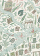 Utopia Pistachio Rose The Srinagar Map Fabric by Lewis & Wood