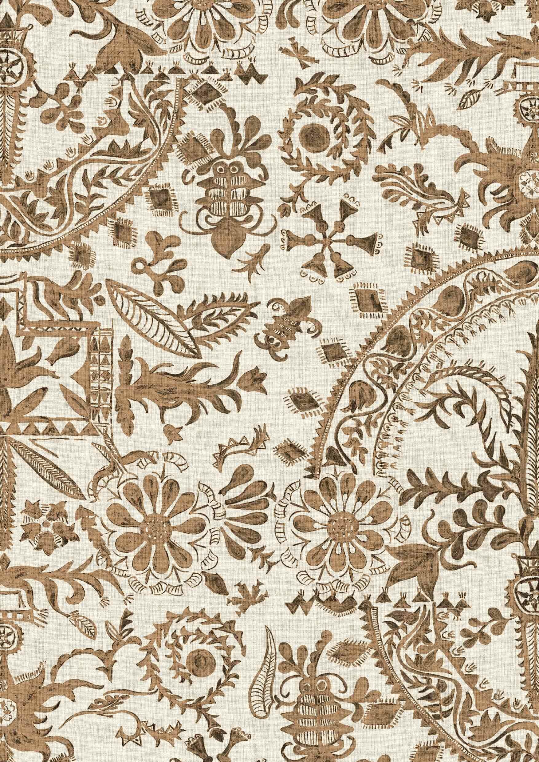 Womad Lg 50 Henna Travel Trunk Wallpaper by Lewis & Wood