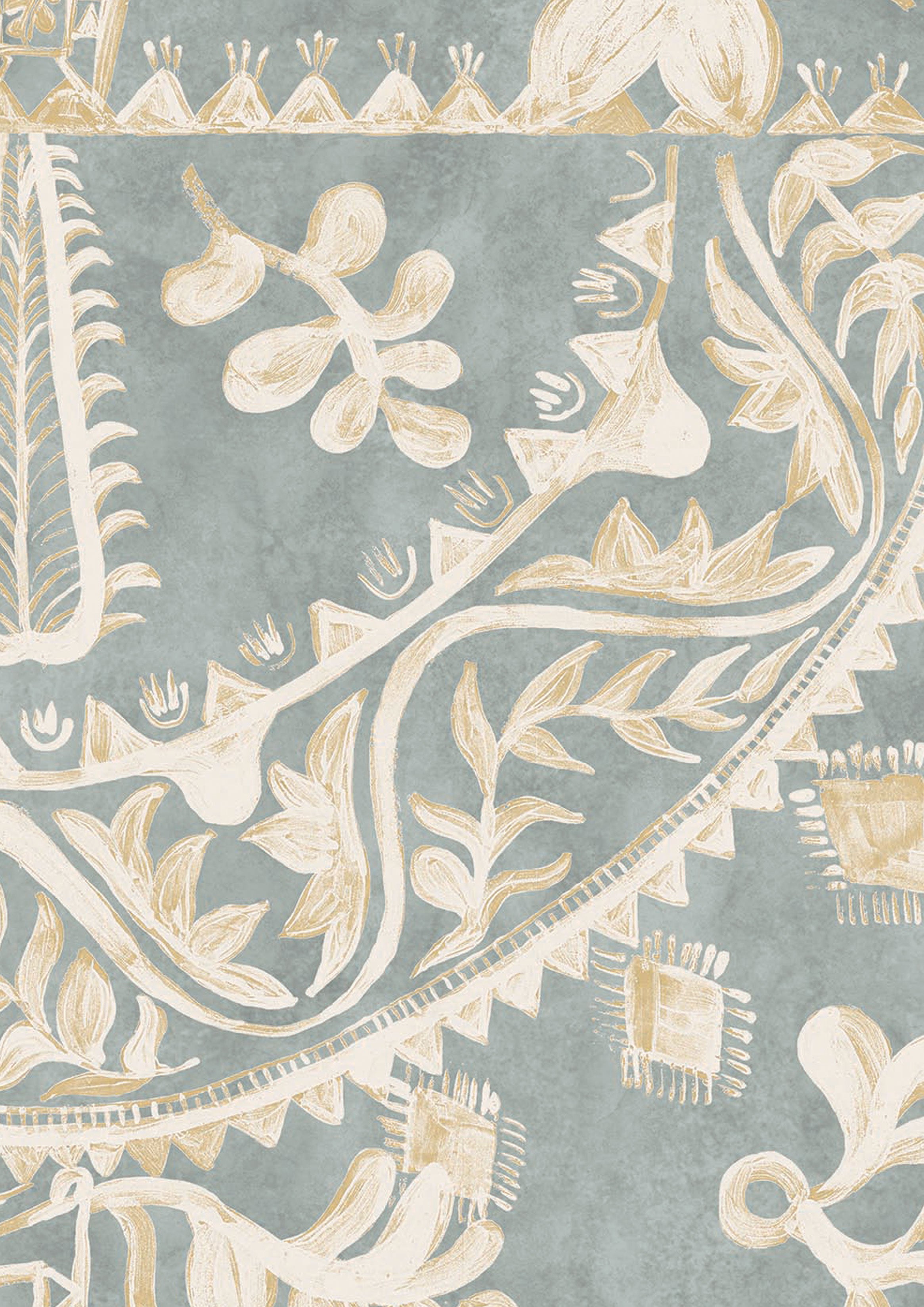 Womad Stream Travel Trunk Wallpaper by Lewis & Wood