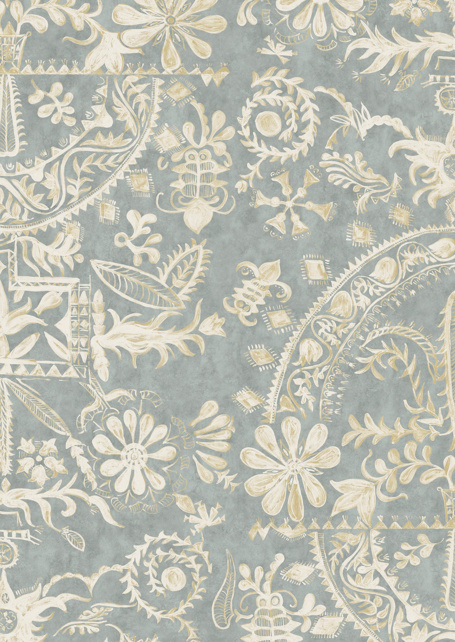 Womad Stream Travel Trunk Wallpaper by Lewis & Wood