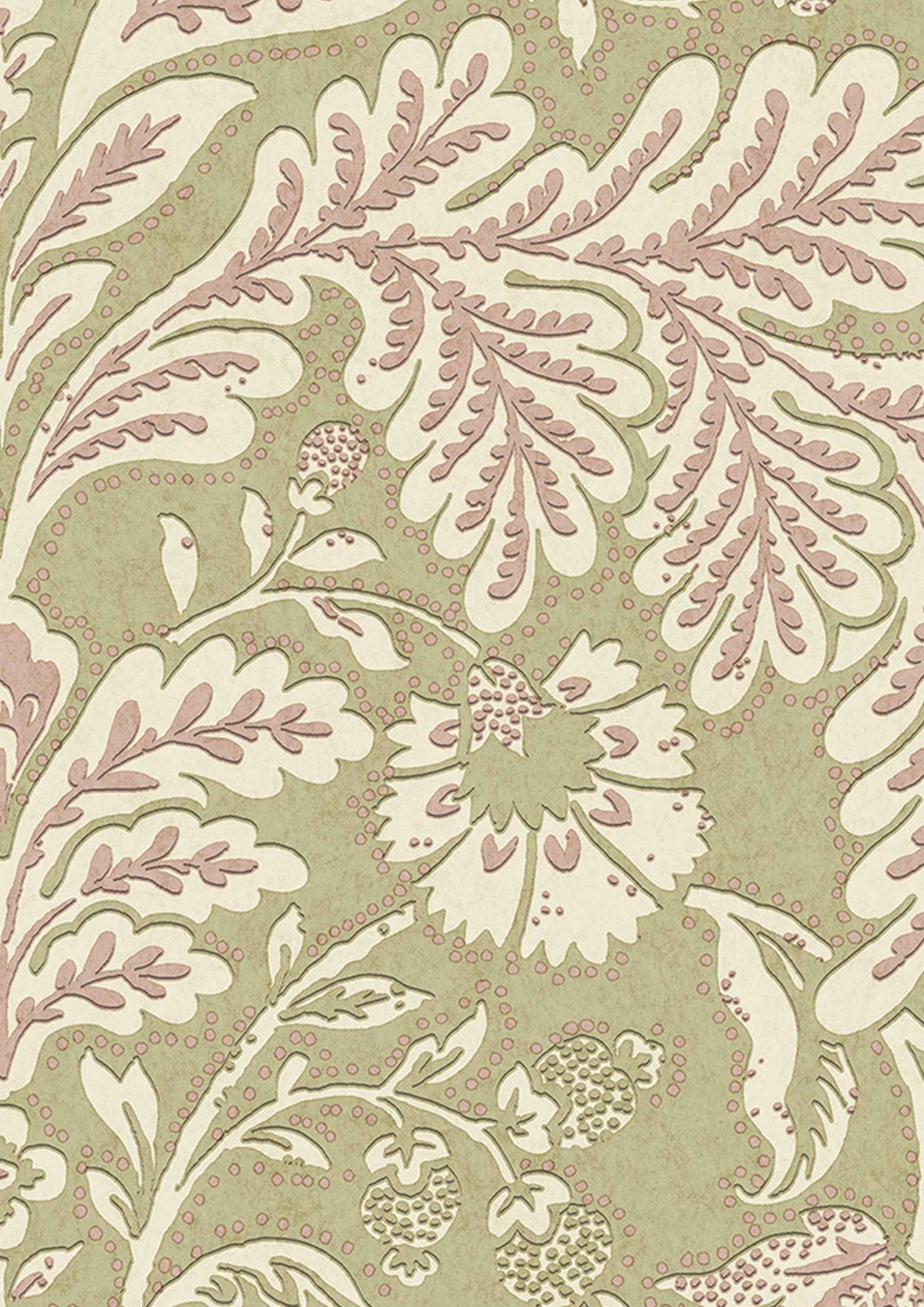 LW 336 35 Wykeham Spring Green Wallpaper by Lewis & Wood
