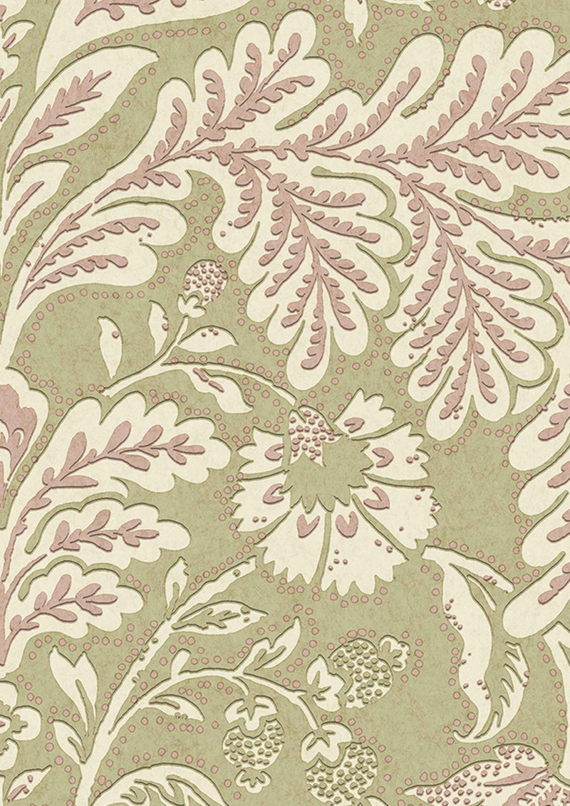 LW 336 35 Wykeham Spring Green Wallpaper by Lewis & Wood