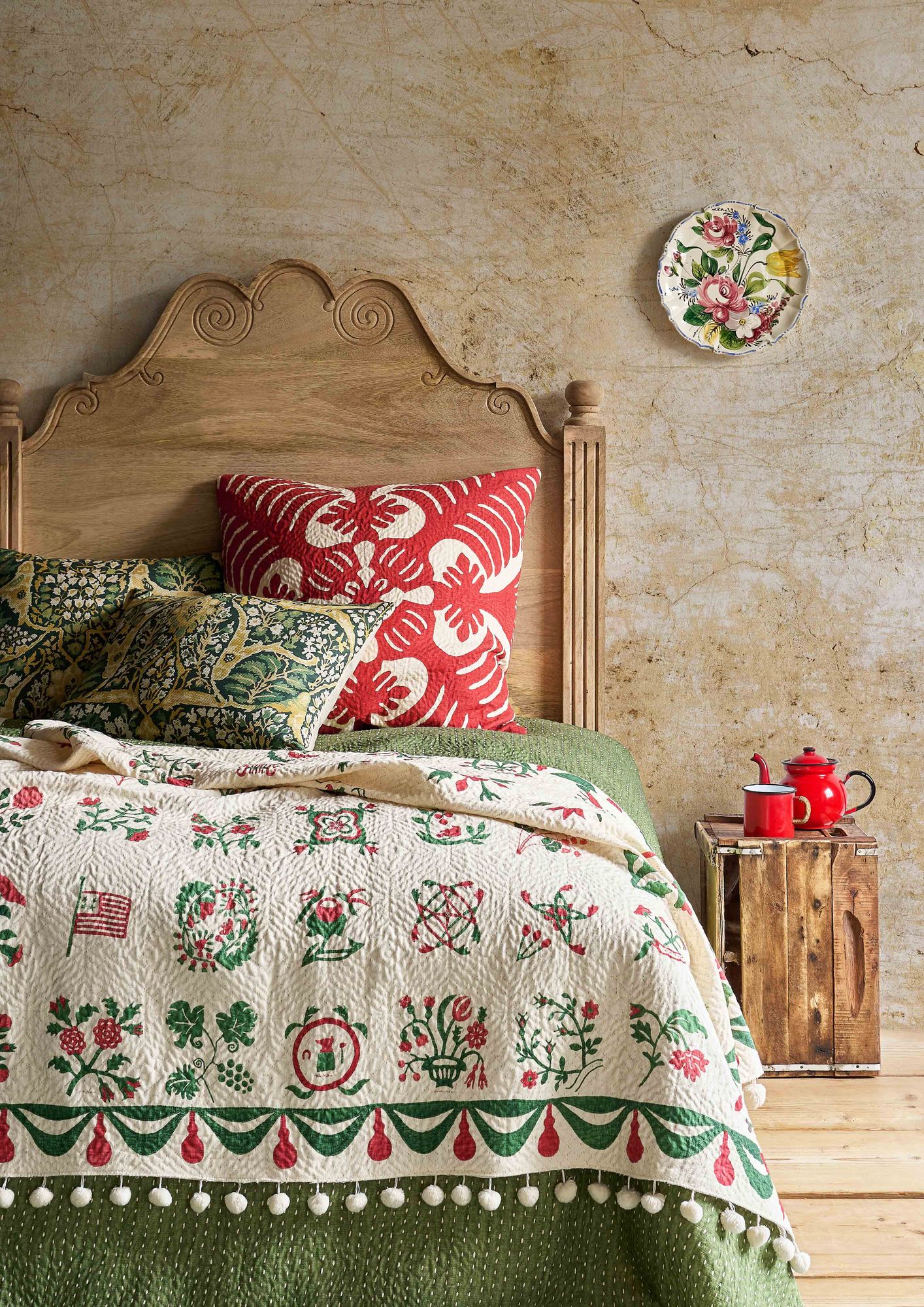 Libertyville Sage Rose Patchwork Fabric by Lewis & Wood
