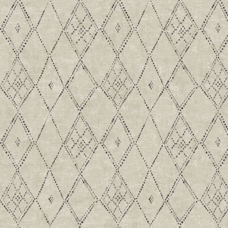 Souk Diamonds Taupe/Charcoal Lemieux Et Cie Wallpaper by York Wallcoverings