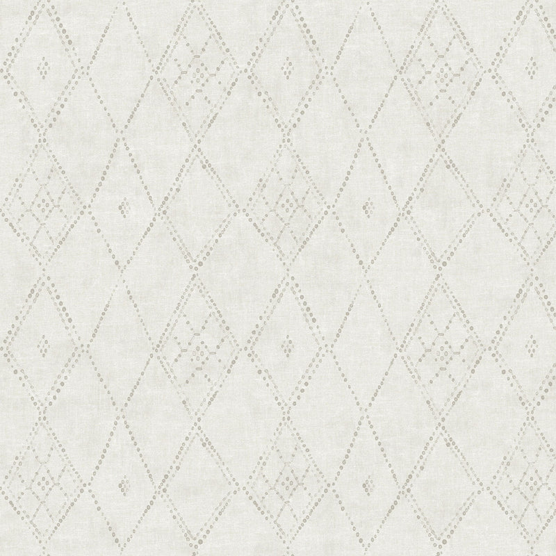 Souk Diamonds White/Smoke Lemieux Et Cie Wallpaper by York Wallcoverings