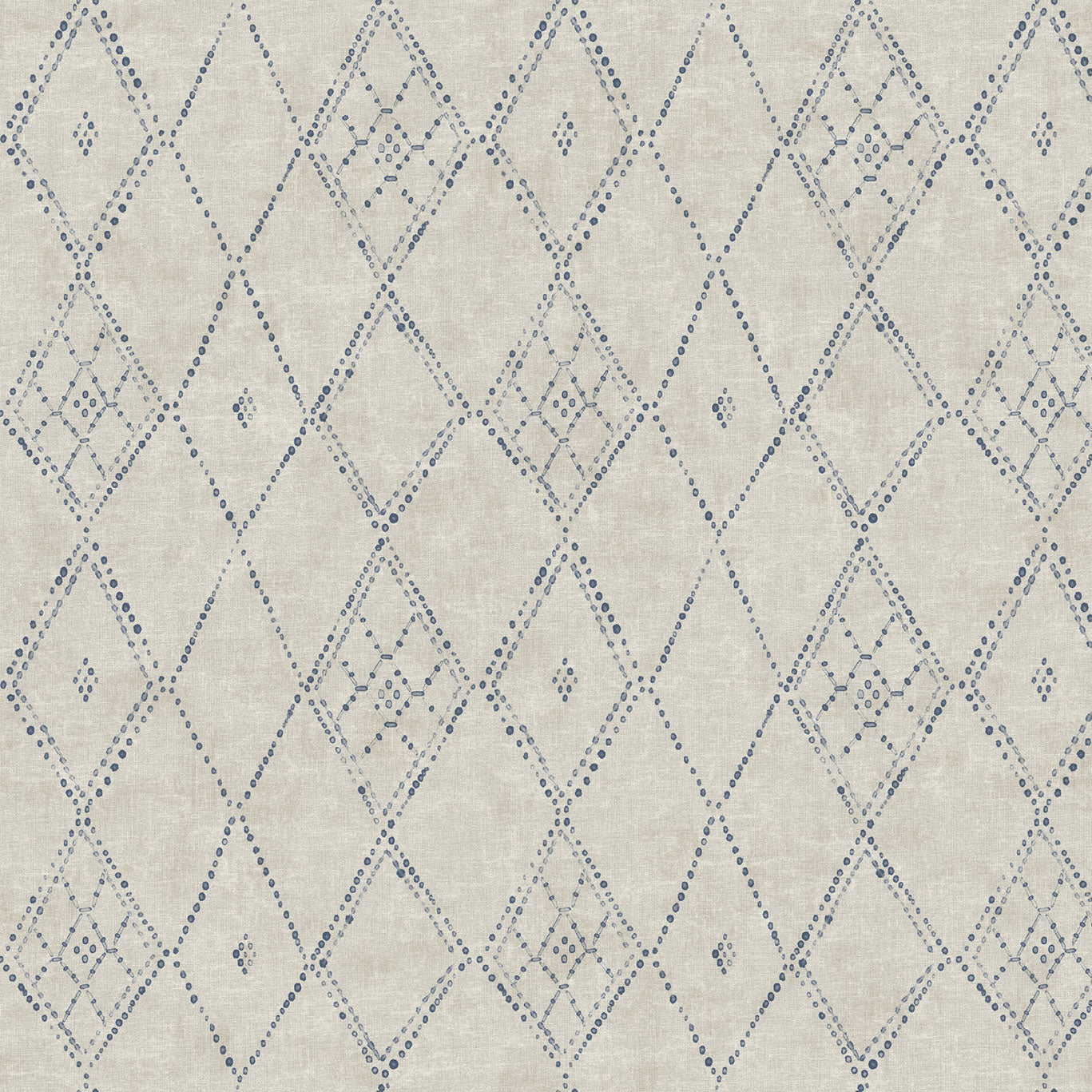 Souk Diamonds Taupe/Denim Lemieux Et Cie Wallpaper by York Wallcoverings