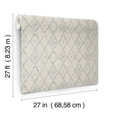 Souk Diamonds Taupe/Denim Lemieux Et Cie Wallpaper by York Wallcoverings