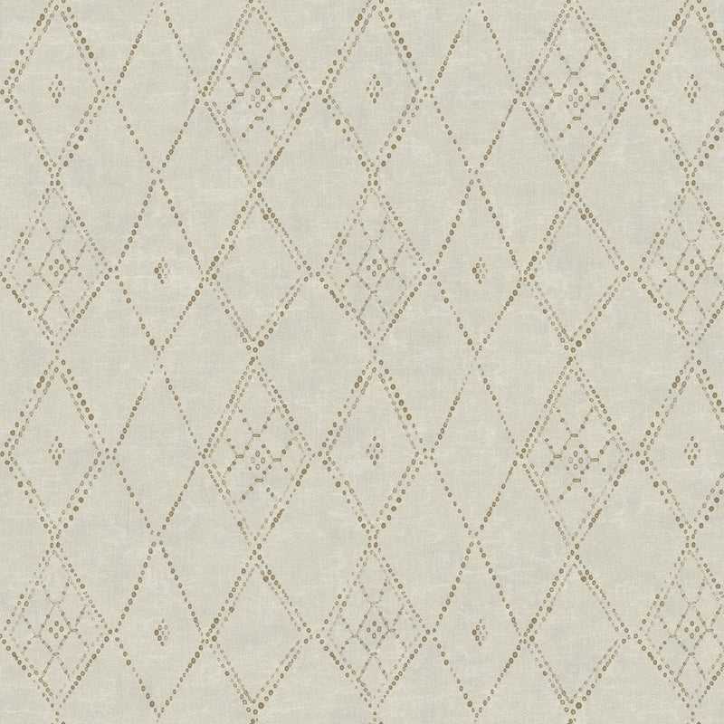Souk Diamonds Taupe/Gold Lemieux Et Cie Wallpaper by York Wallcoverings