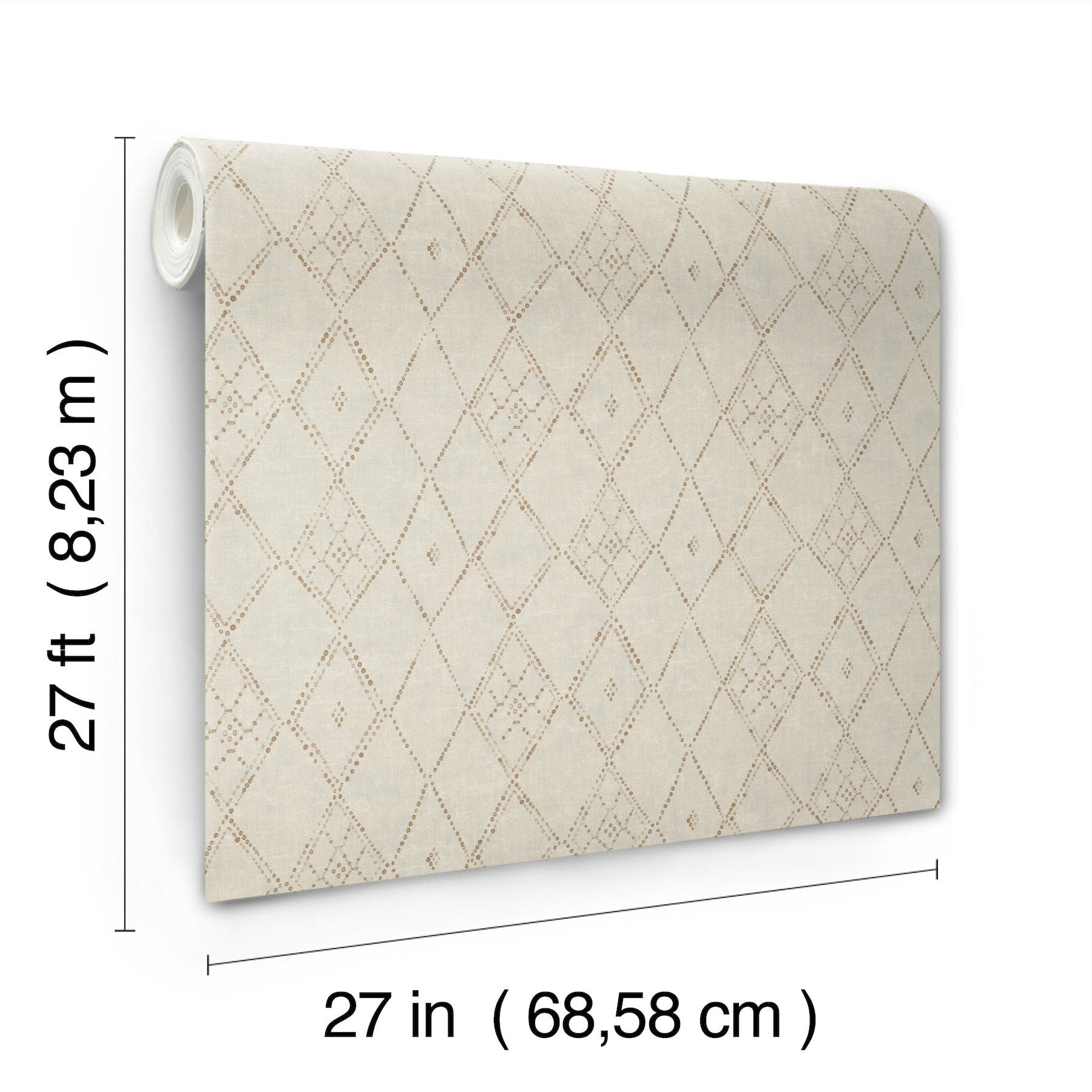 Souk Diamonds Taupe/Gold Lemieux Et Cie Wallpaper by York Wallcoverings