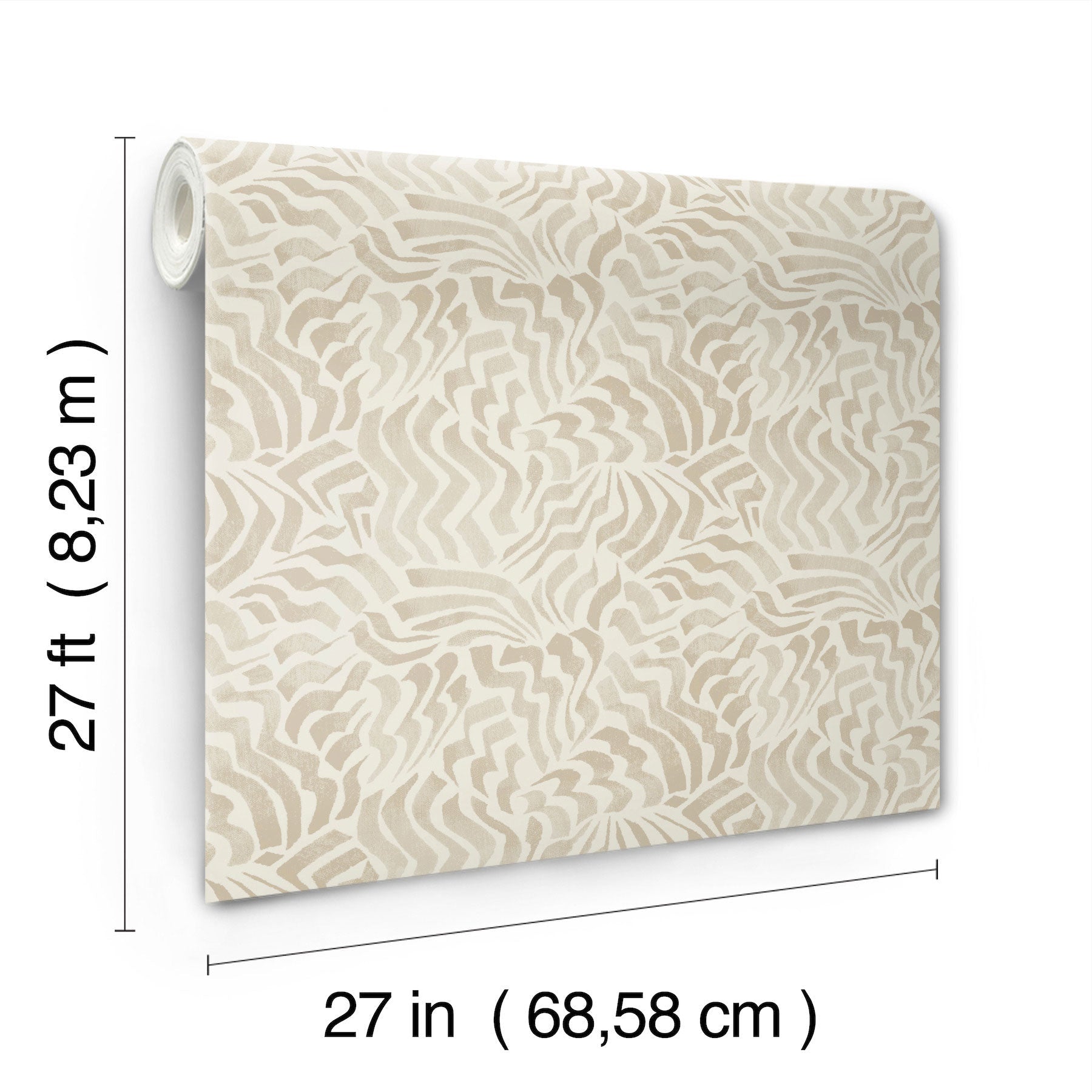 Zora Wave Taupe Lemieux Et Cie Wallpaper by York Wallcoverings