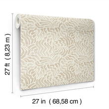 Zora Wave Taupe Lemieux Et Cie Wallpaper by York Wallcoverings