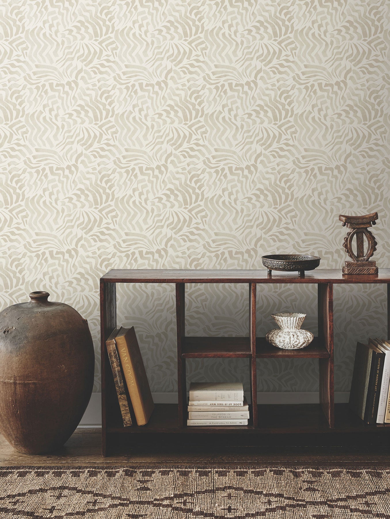 Zora Wave Taupe Lemieux Et Cie Wallpaper by York Wallcoverings