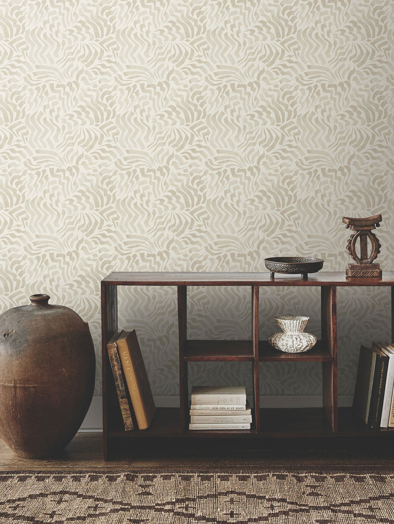 Zora Wave Taupe Lemieux Et Cie Wallpaper by York Wallcoverings