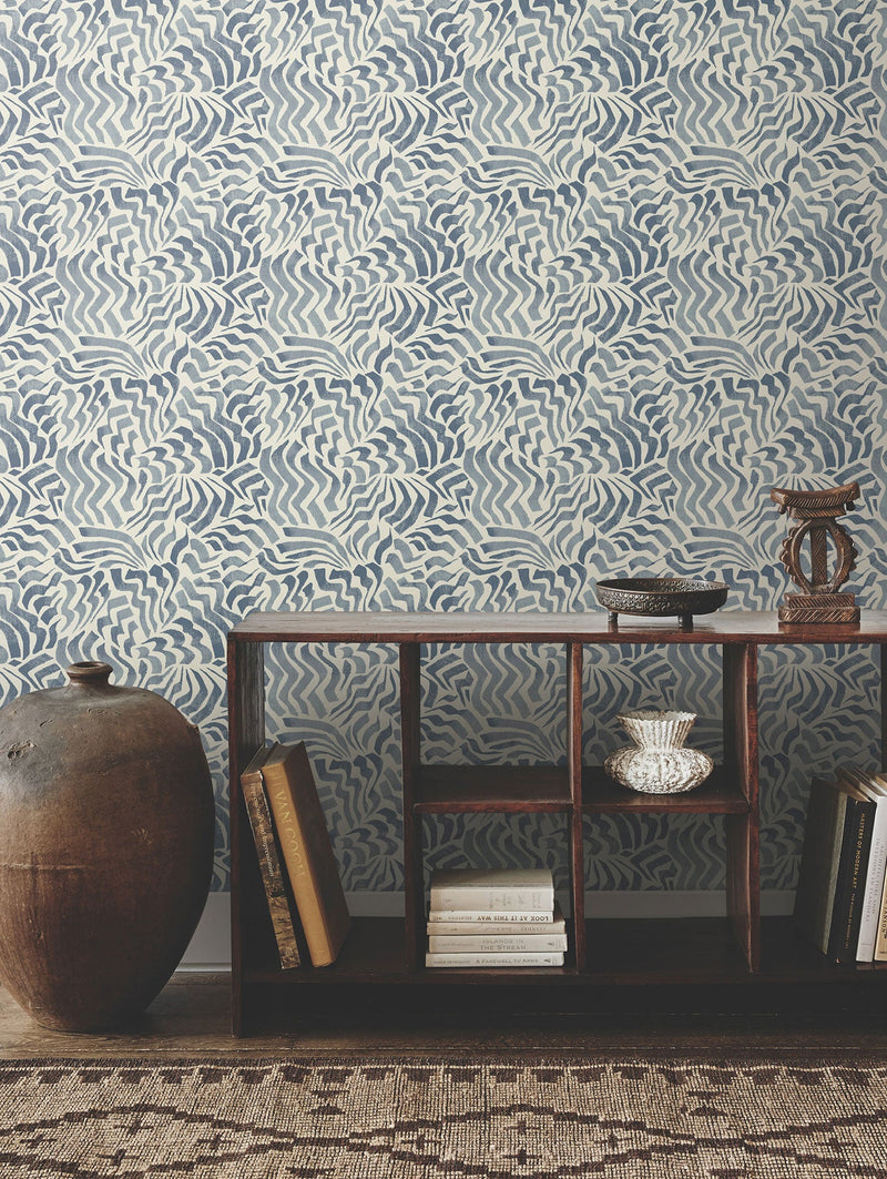 Zora Wave Denim Lemieux Et Cie Wallpaper by York Wallcoverings