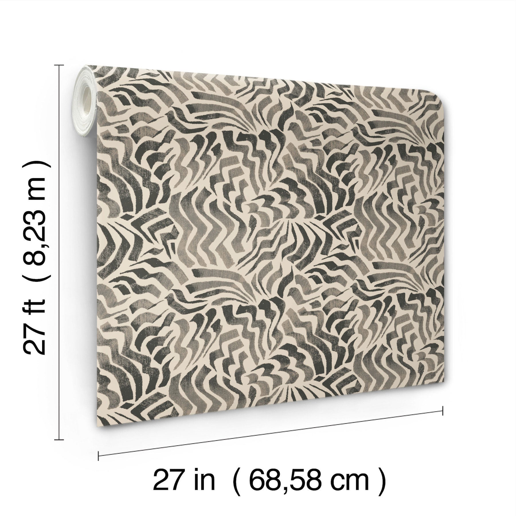 Zora Wave Charcoal Lemieux Et Cie Wallpaper by York Wallcoverings