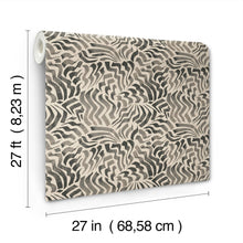 Zora Wave Charcoal Lemieux Et Cie Wallpaper by York Wallcoverings