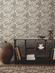 Zora Wave Charcoal Lemieux Et Cie Wallpaper by York Wallcoverings