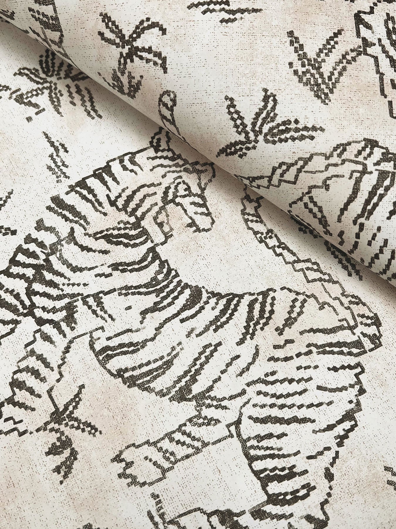 Orly Tigers White/Charcoal Lemieux Et Cie Wallpaper by York Wallcoverings