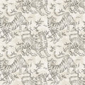 Orly Tigers White/Charcoal Lemieux Et Cie Wallpaper by York Wallcoverings