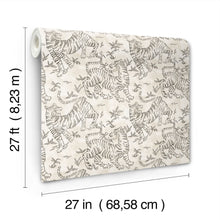 Orly Tigers White/Charcoal Lemieux Et Cie Wallpaper by York Wallcoverings