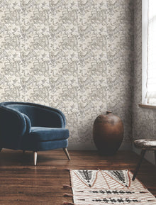Orly Tigers White/Charcoal Lemieux Et Cie Wallpaper by York Wallcoverings