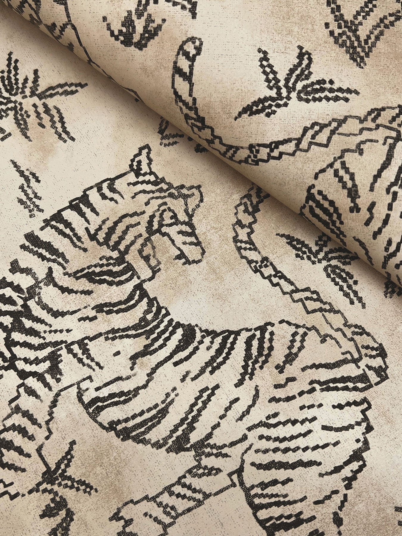 Orly Tigers Taupe/Charcoal Lemieux Et Cie Wallpaper by York Wallcoverings