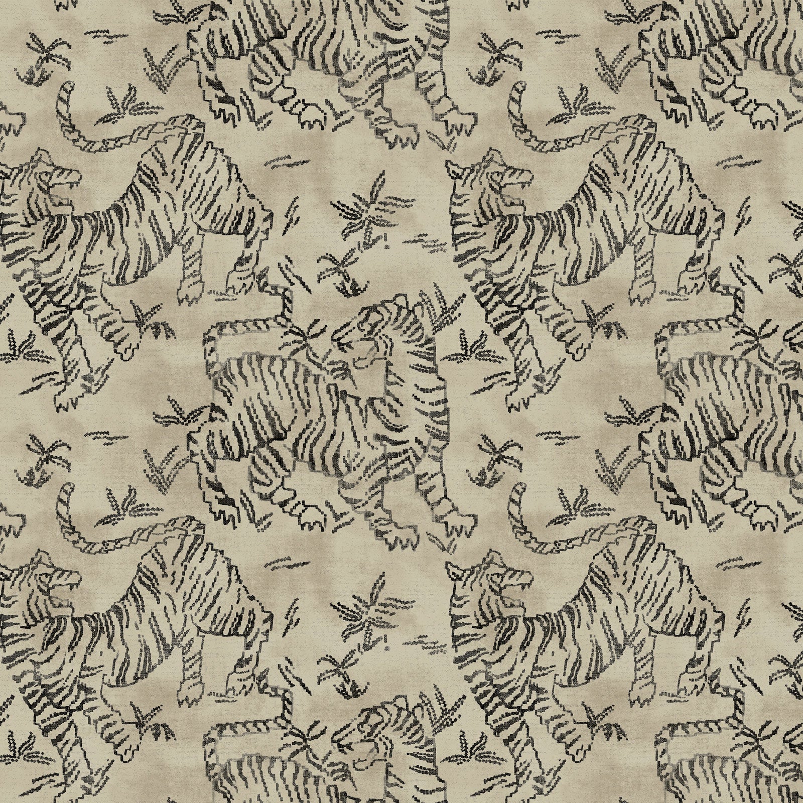 Orly Tigers Taupe/Charcoal Lemieux Et Cie Wallpaper by York Wallcoverings