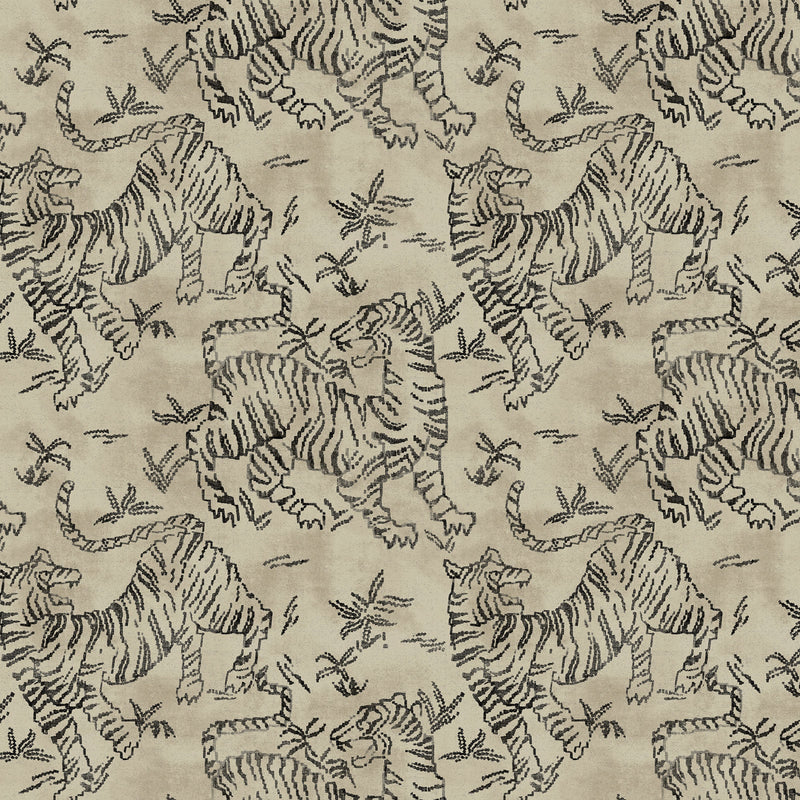 Orly Tigers Taupe/Charcoal Lemieux Et Cie Wallpaper by York Wallcoverings