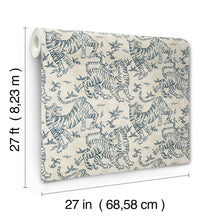 Orly Tigers Ecru/Indigo Lemieux Et Cie Wallpaper by York Wallcoverings